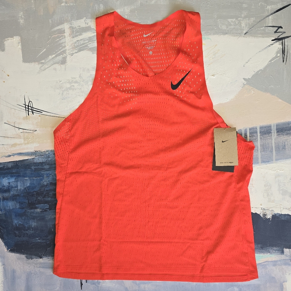 Nike ADV Aeroswift Running Singlet Light Crimson Tank FN4231-696 Mens